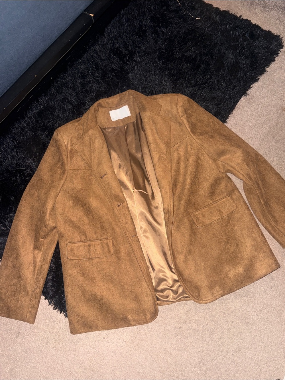 OAK + FORT Suede Tan Blazer Jacket